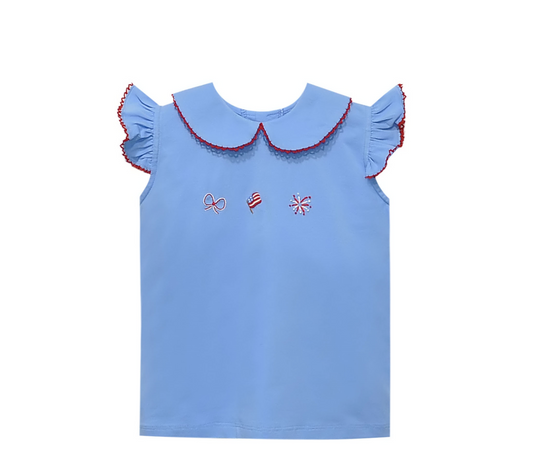 Emma Blouse - Red, White & Blue