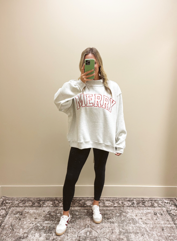 Merry Embroidered Mockneck