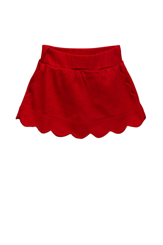 Proper Peony Scallop Skort - Red