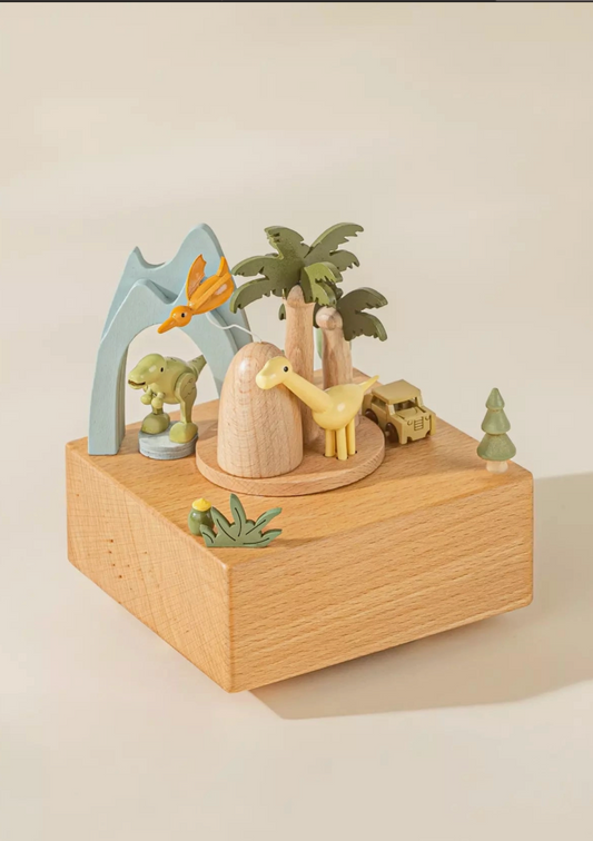 Wooden Music Box - Dinosaurs