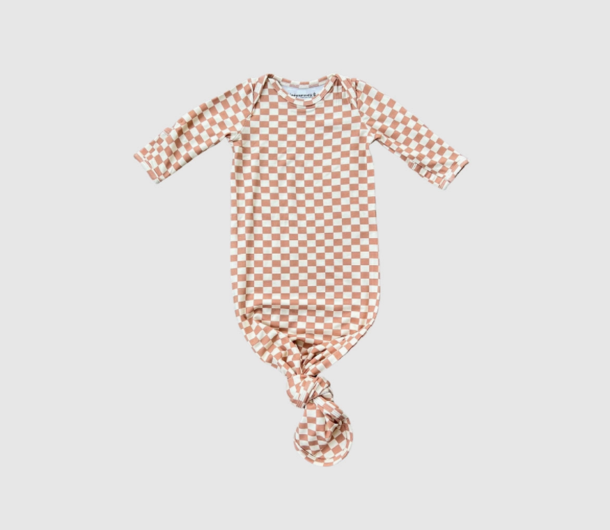 Knotted Gown - Butterscotch Checkered