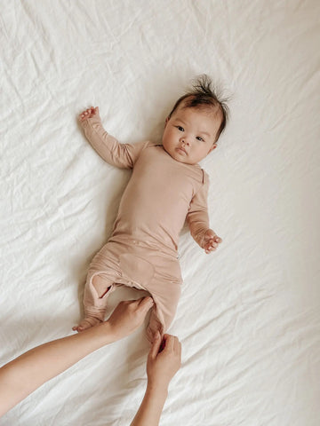 Cloud Convertible Romper Footie - Cinnamon