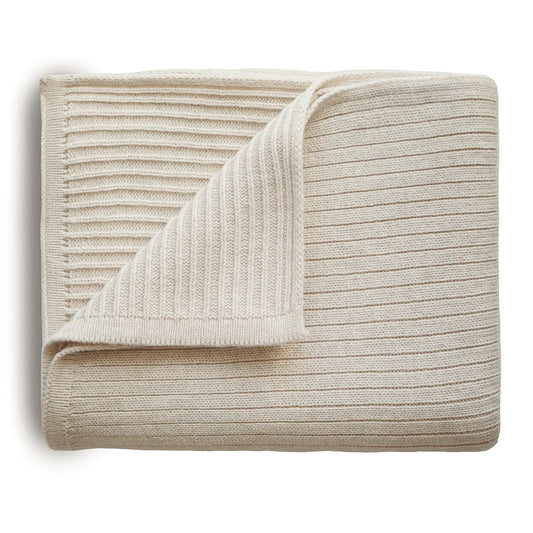 Ribbed Baby Blanket - Beige Melange