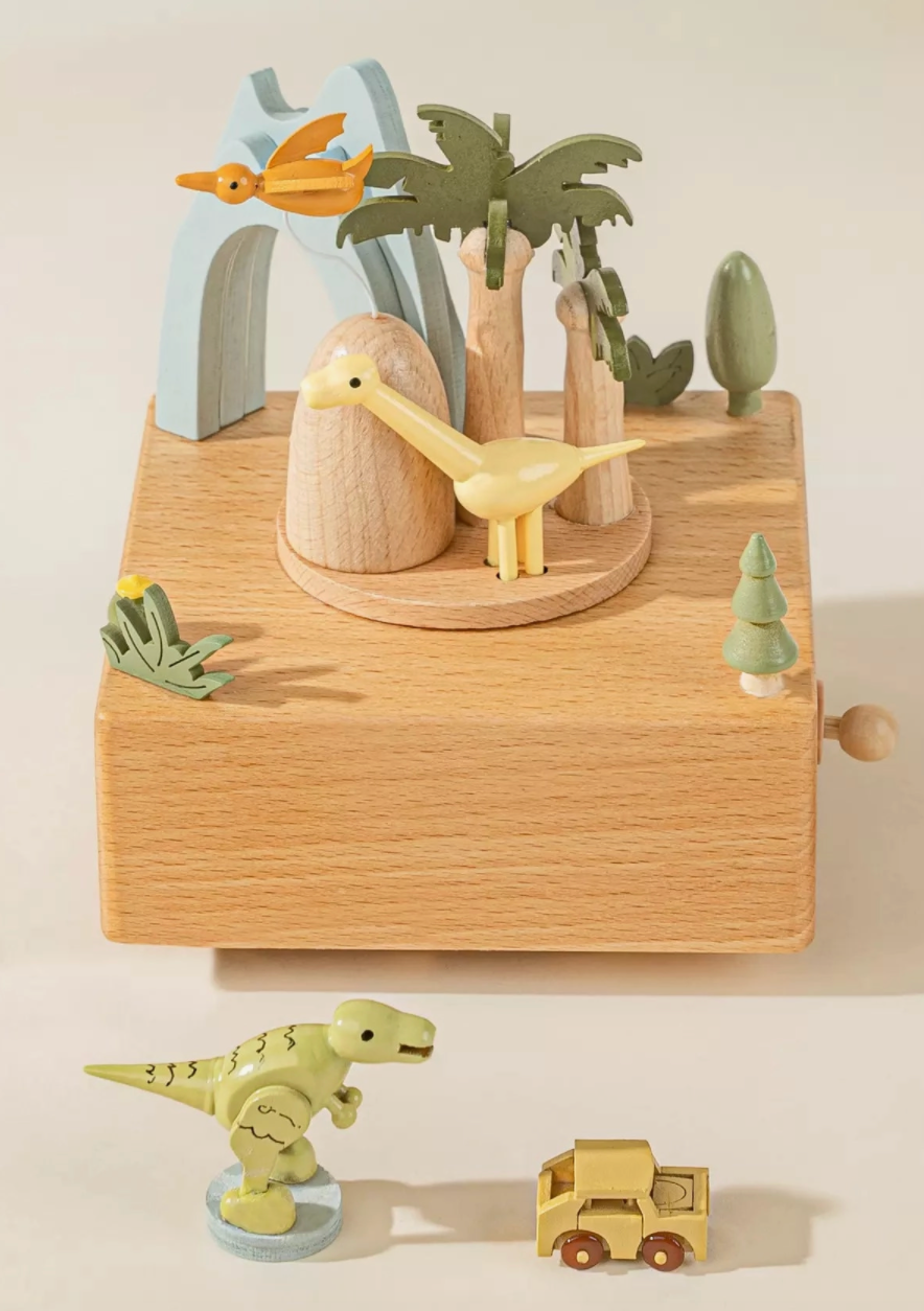 Wooden Music Box - Dinosaurs