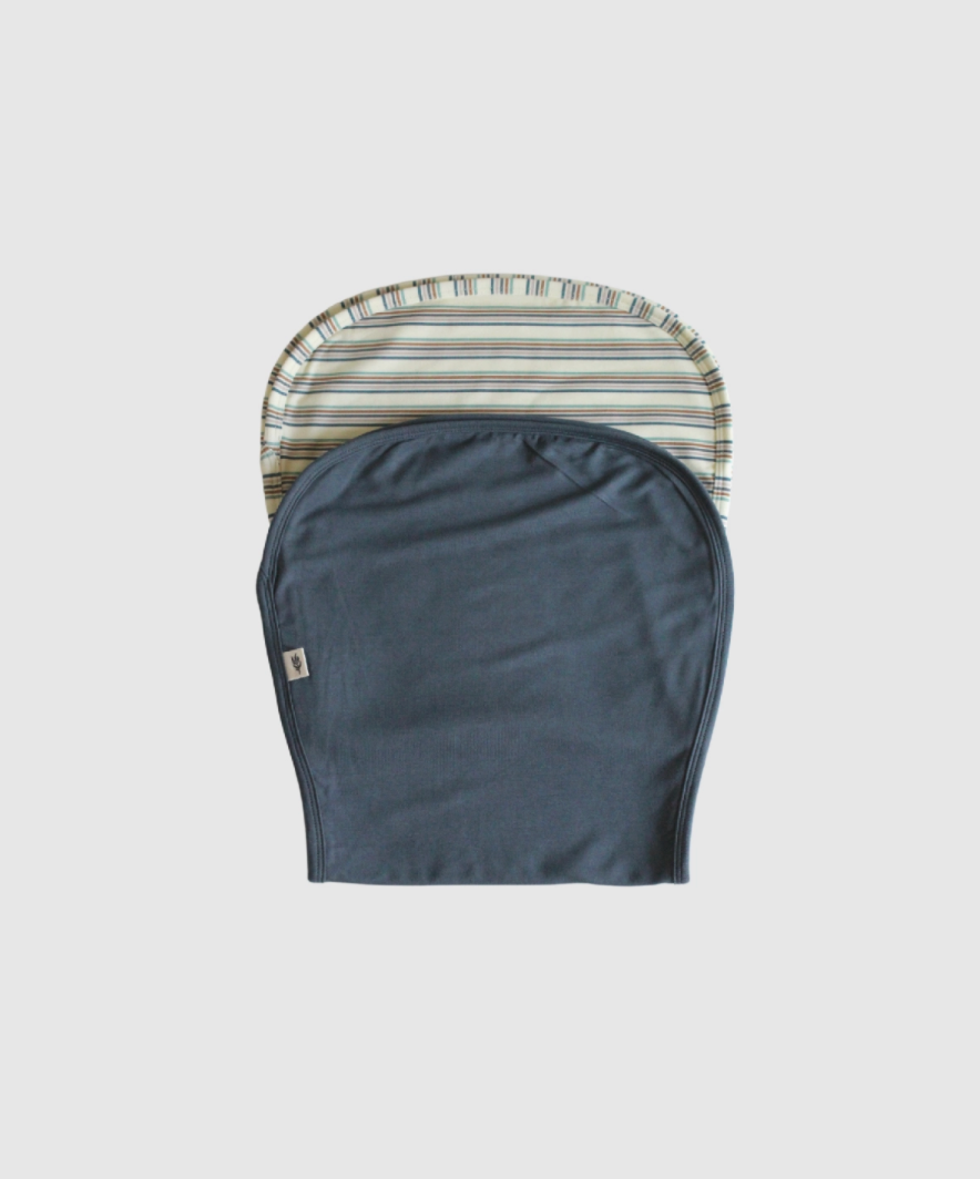 Bamboo Burp Cloth Set- blue/vintage stripe