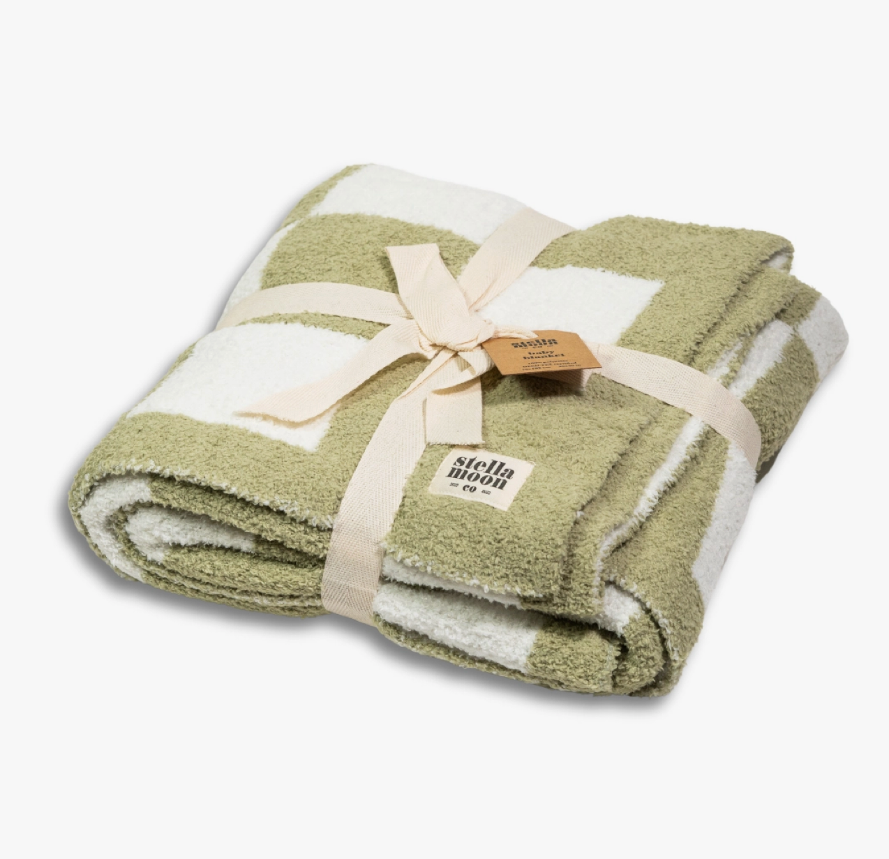 Luxe Baby Blanket - Matcha Checker