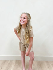 Girls Terry Set - Taupe