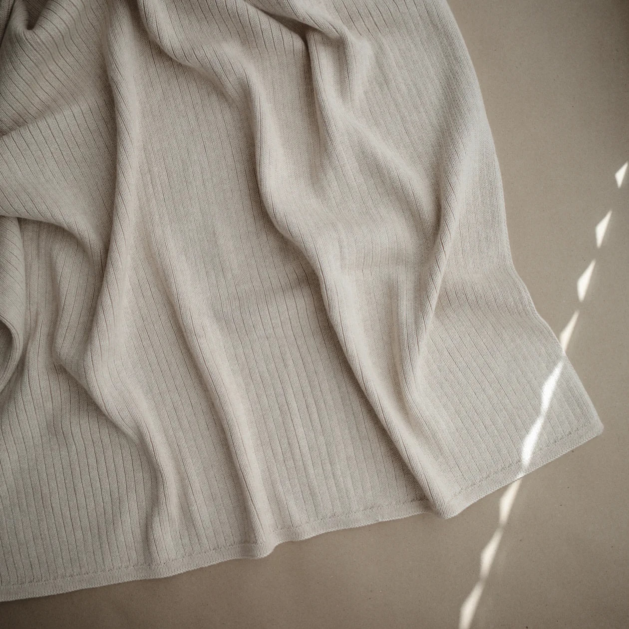 Ribbed Baby Blanket - Beige Melange