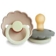 Frigg Daisy Night Rubber Pacifier - Portobello/Croissant (6-18m)