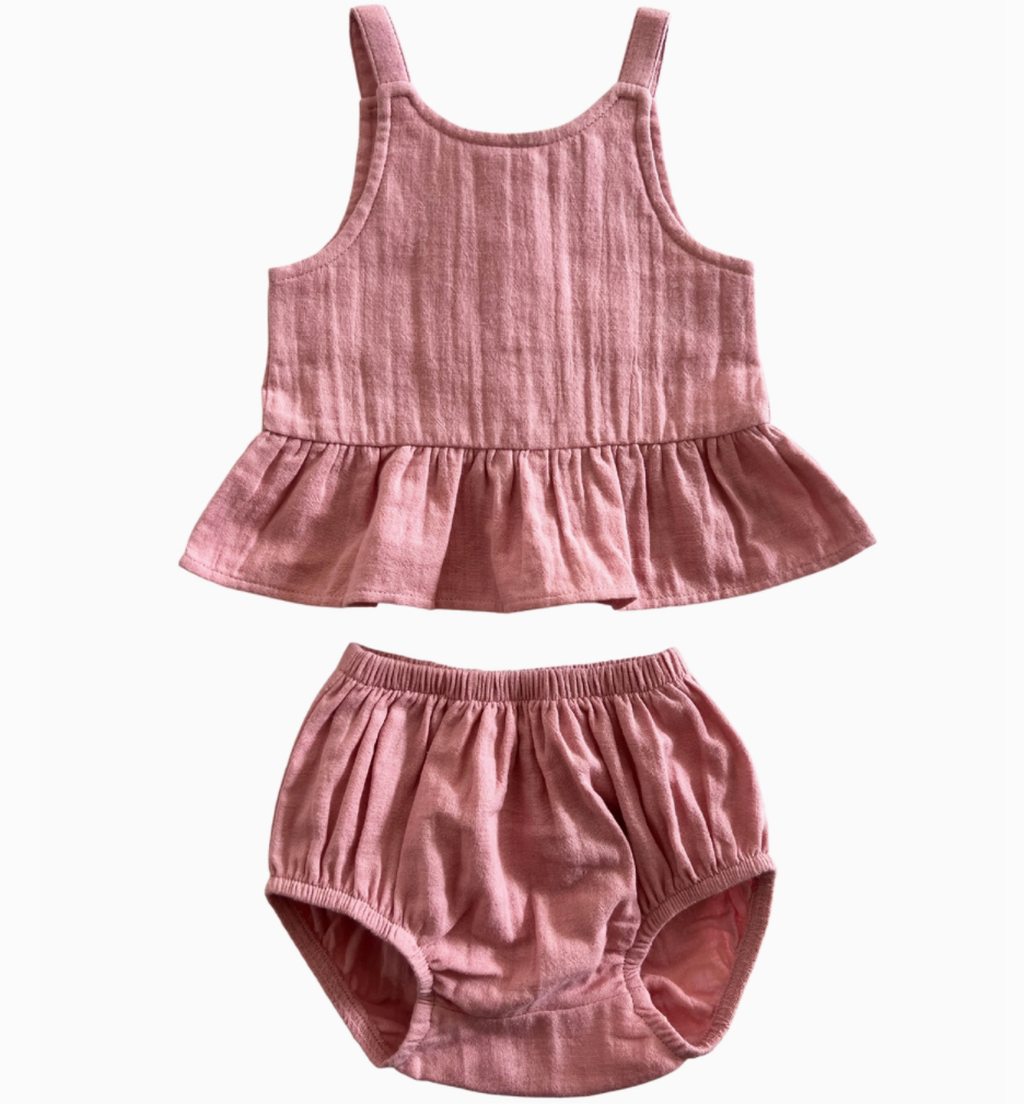 Rosy Peplum Set