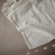 Knitted Pointelle Baby Blanket - Ivory