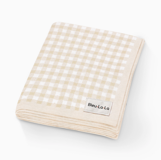 Luxury Receiving Blanket - Cream Plaid