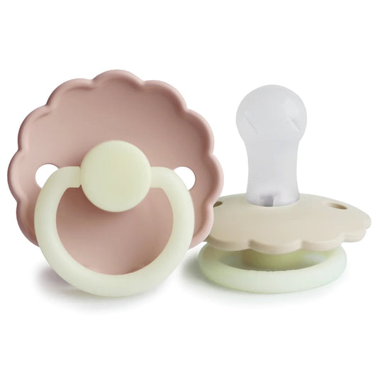 Frigg Daisy Night Silicone Pacifier - Blush/Cream (6-18m)