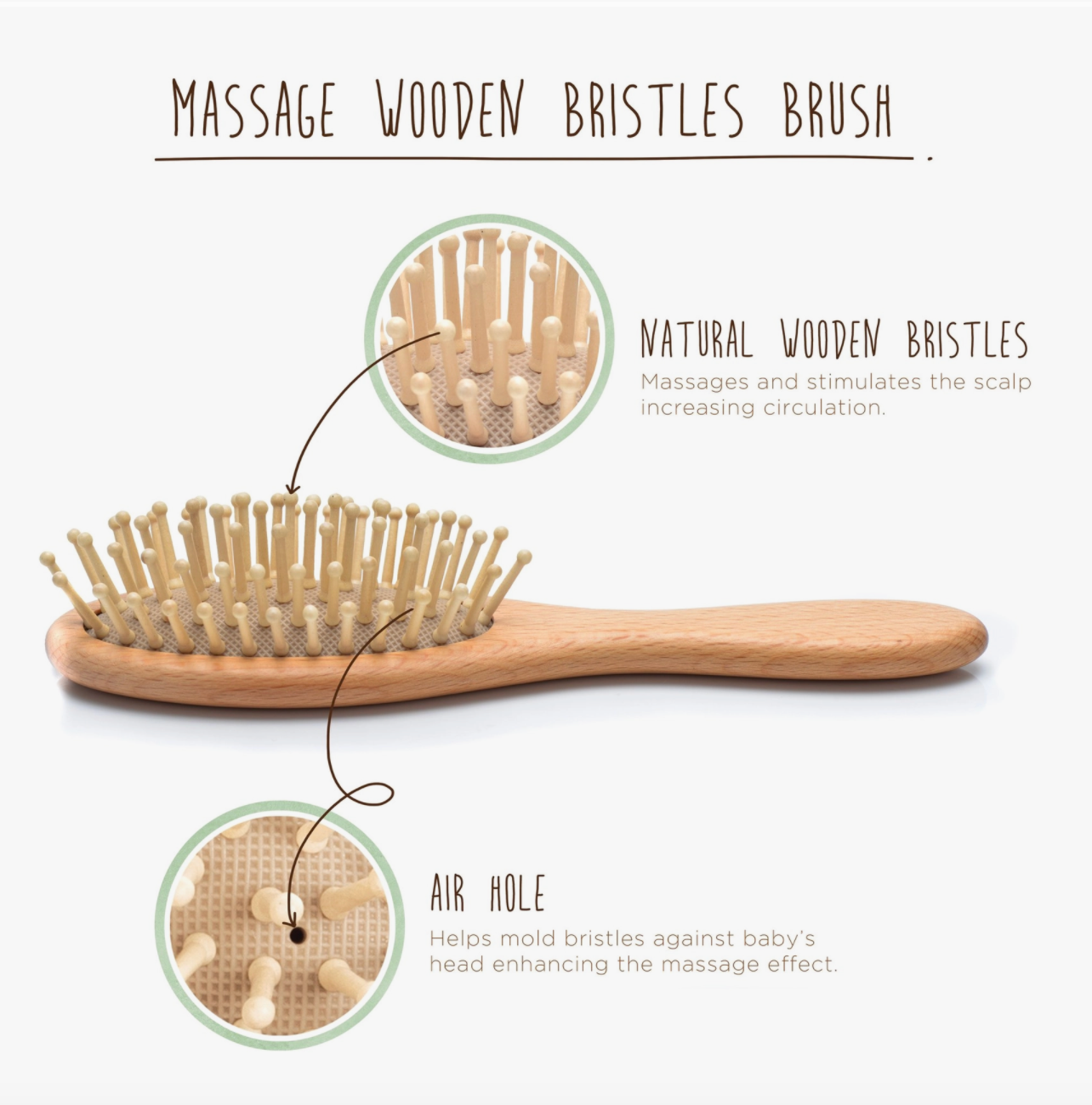 Wooden Baby Hairbrush Set