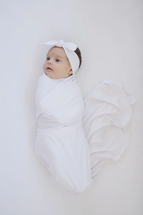 Bamboo Stretch Swaddle - White