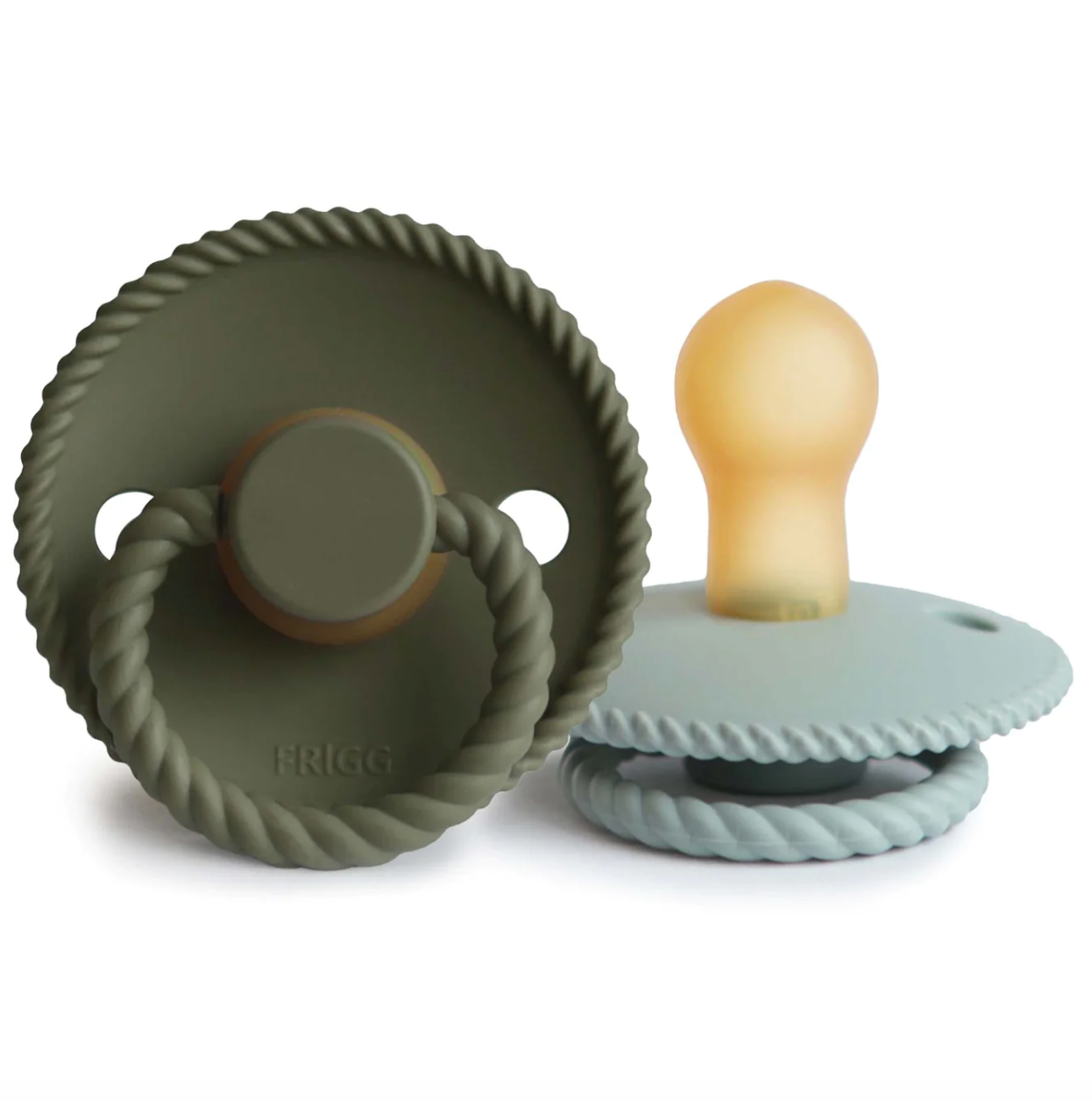 Frigg Rope Rubber Pacifier - Olive/Sage (6+ months)