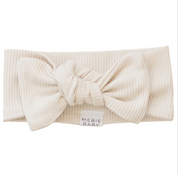 Ribbed Headband Bow - Vanilla