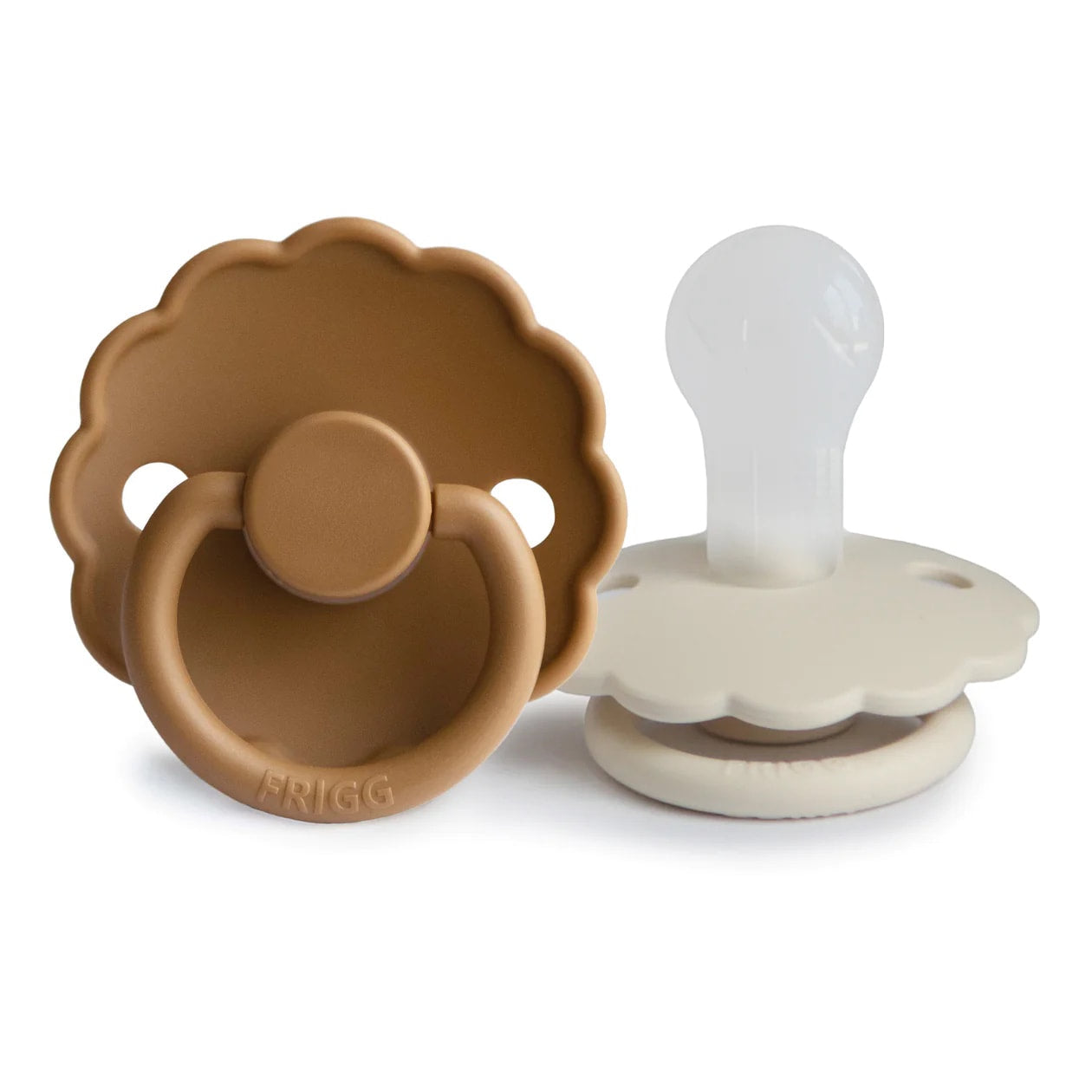 Frigg Daisy Silicone Pacifier - Cappuccino/Cream (6-18m)