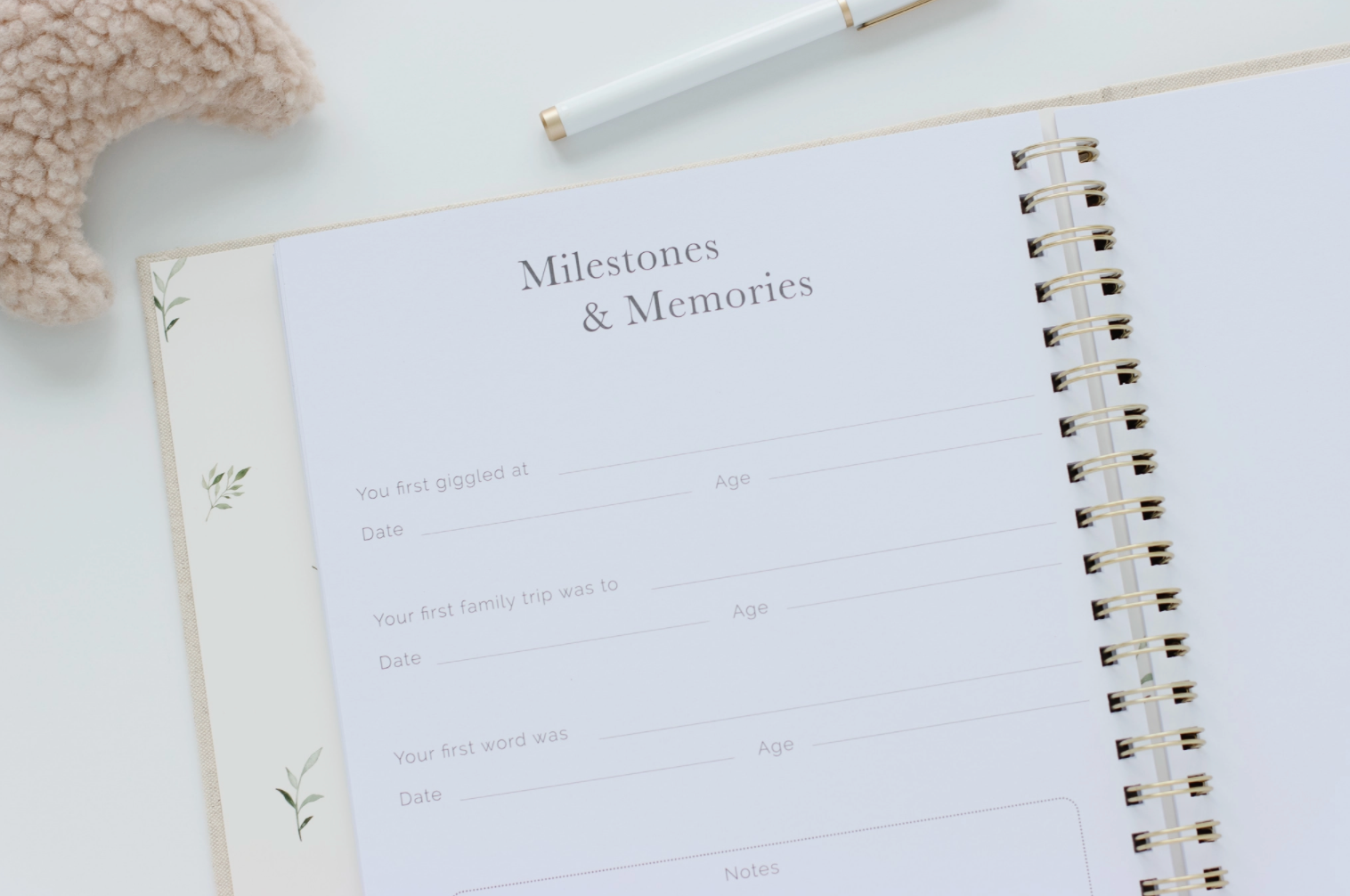 Baby Memory Book + Keepsake Box - Grey