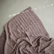 Knitted Honeycomb Baby Blanket - Desert Rose