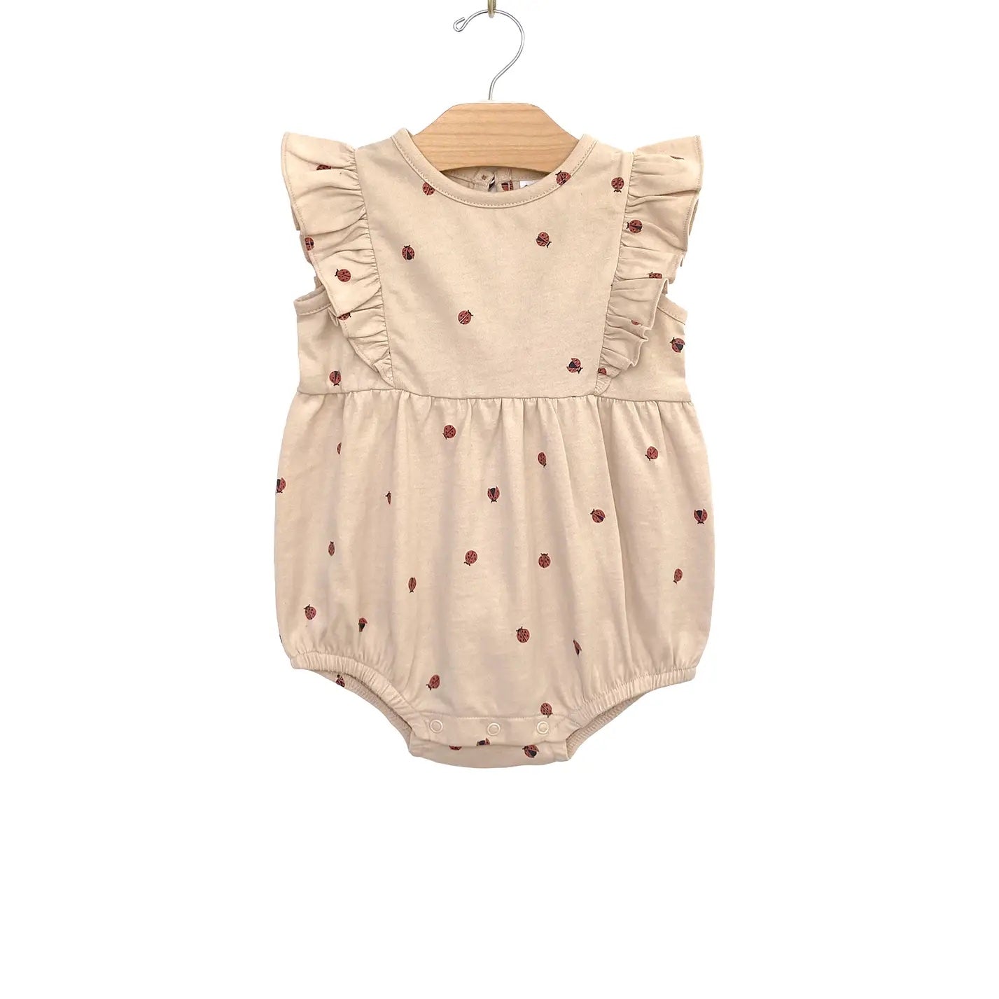 Flutter Sleeve Romper - Ladybug