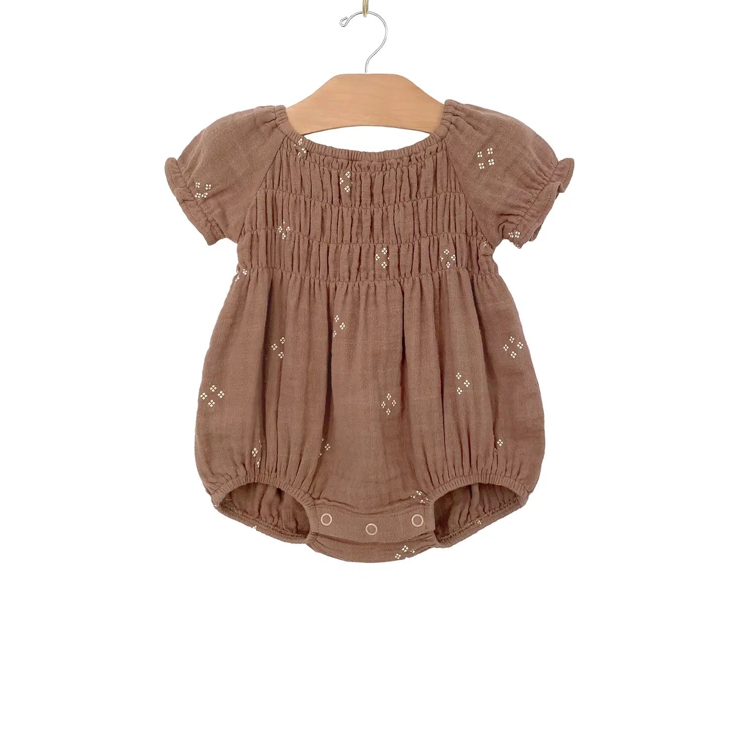 Smocked Romper - Diamonds