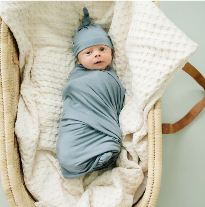 Bamboo Stretch Swaddle - Dusty Blue