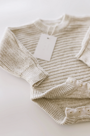 Chunky Knit Onesie - Oatmeal