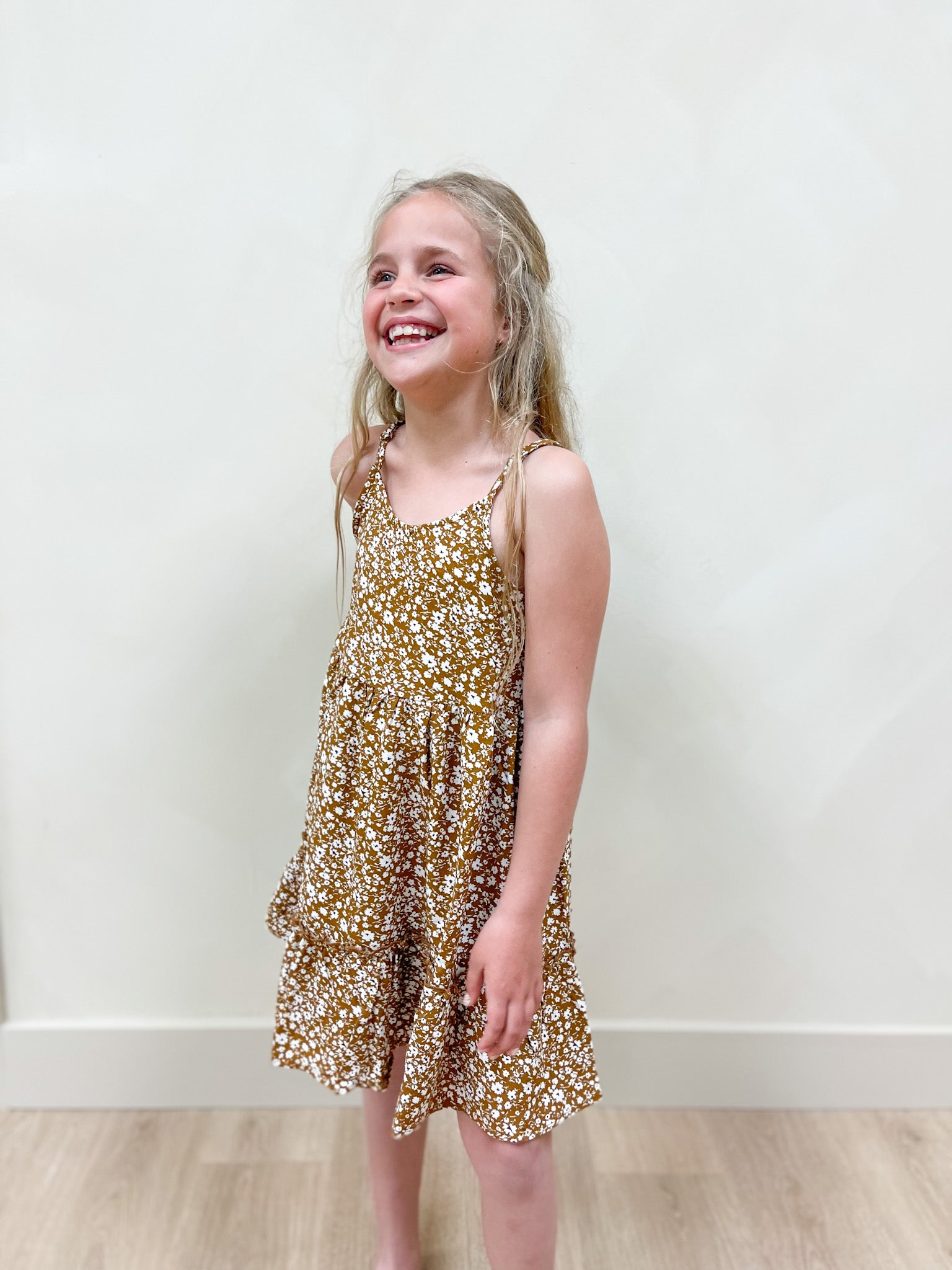 Girls Tiered Dress - Rust