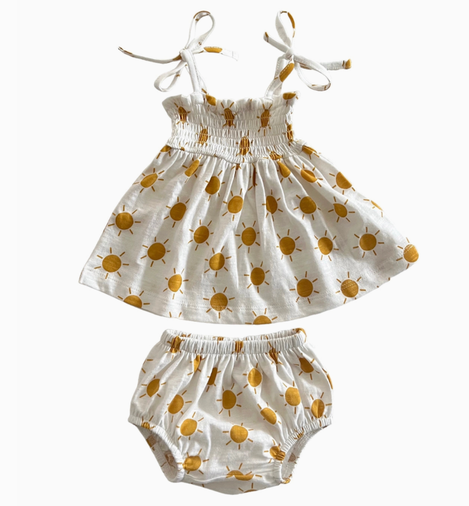 Organic Smocked Set - Sun