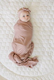 Bamboo Stretch Swaddle - Dusty Rose