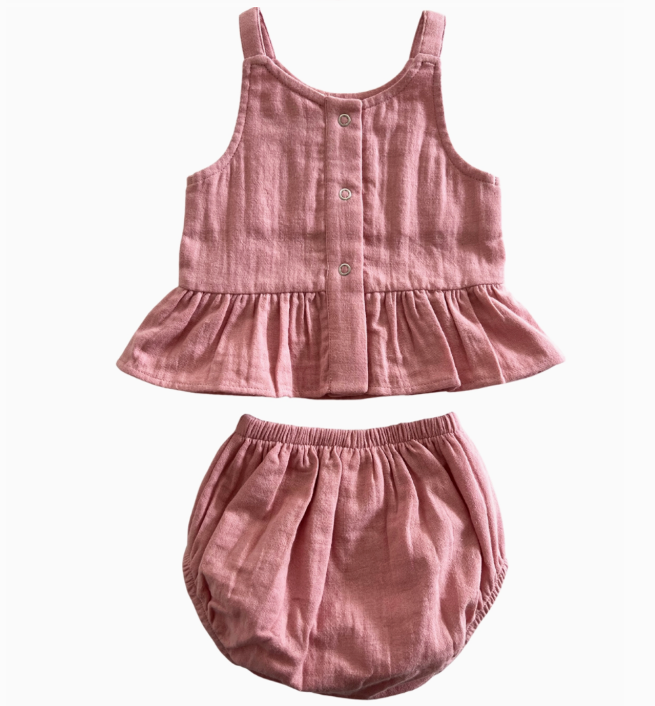 Rosy Peplum Set