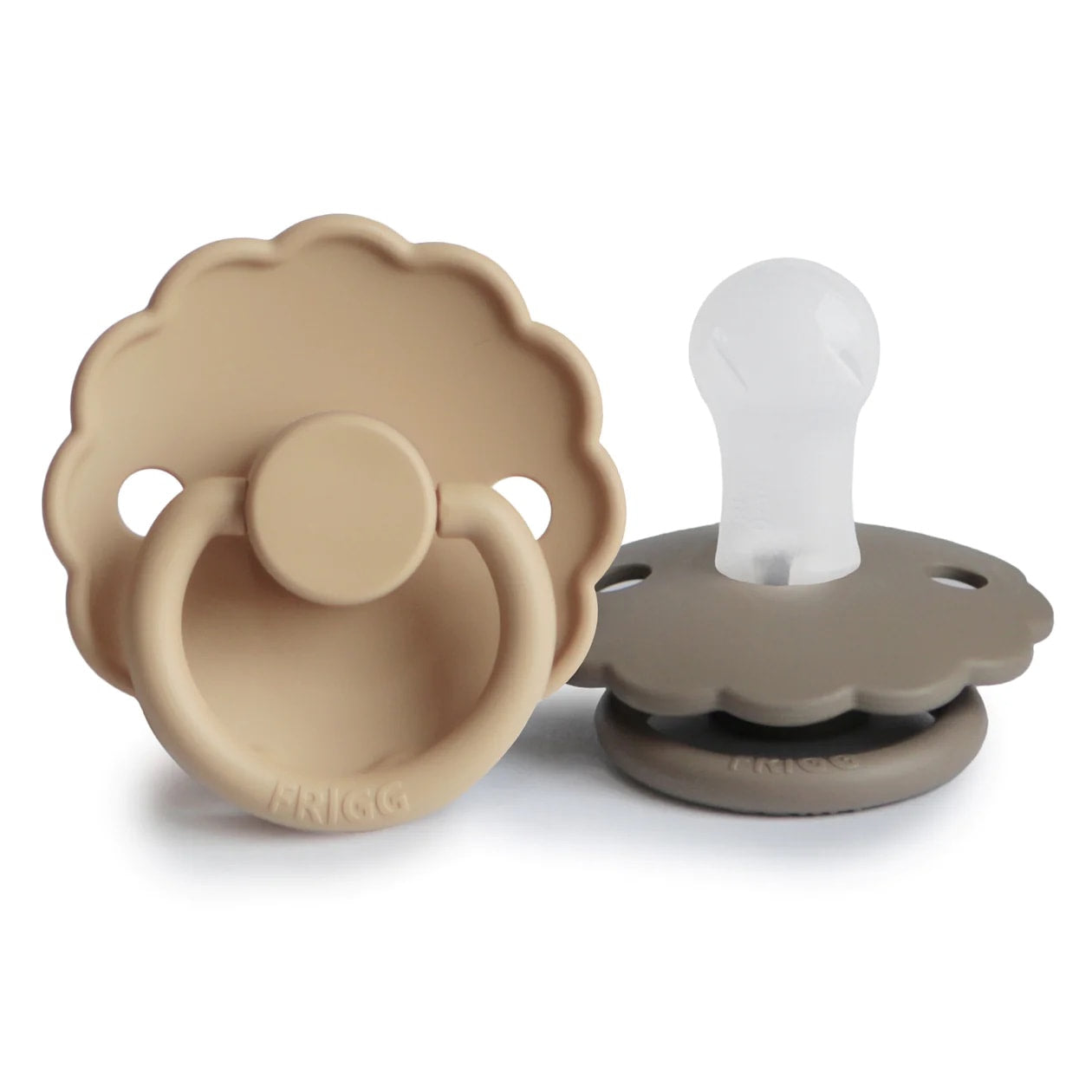 Frigg Daisy Silicone Pacifier - Croissant/Portobello (6-18m)