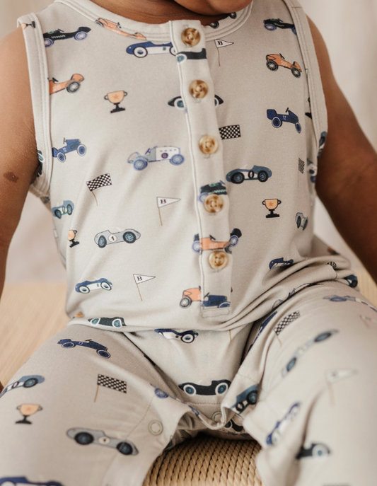 Retro Race Care Tank Romper